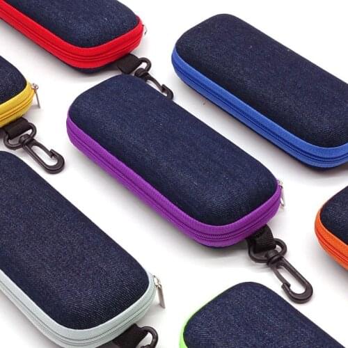 Portable Glasses Case Box Durable EVA Sunglasses Hard Case Protector For Women and Men With Lanyard Zipper Eye Wear Accessories
