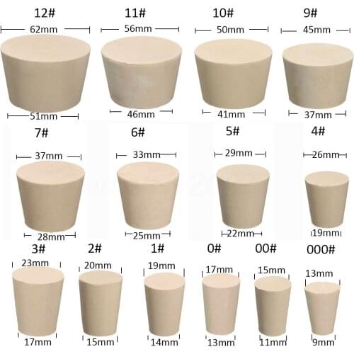 Rubber Stopper Bungs Laboratory Solid Hole Stop Push-In Sealing Plug 15 Size