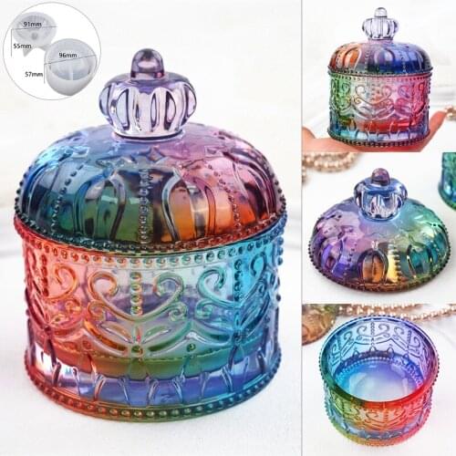 DIY Epoxy Resin Mold Silicone Jewelry Container Beads Storage Box Makeup Jewelry Box Mirror Silicone Mold Casting Mould