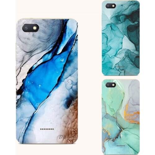 Geometric Water color Marble silicone phone case For Xiaomi Redmi 4A 4X 6 6A 8 8A 4 Pro Dual Water color aesthetic phone case