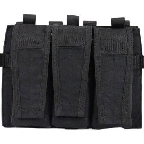 Triple M4 5.56 Mag Pouch Tactical Front Magazine Panel JPC 2.0 AVS Detachable Flap Vest Hook And Loop AEG Paintball Accessories