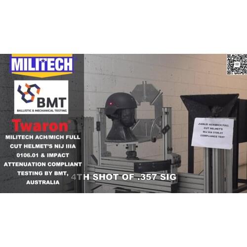 Testing Video--Militech ACH/MICH Helmet Official Lab NIJ IIIA 0106.01 Compliance Testing Video