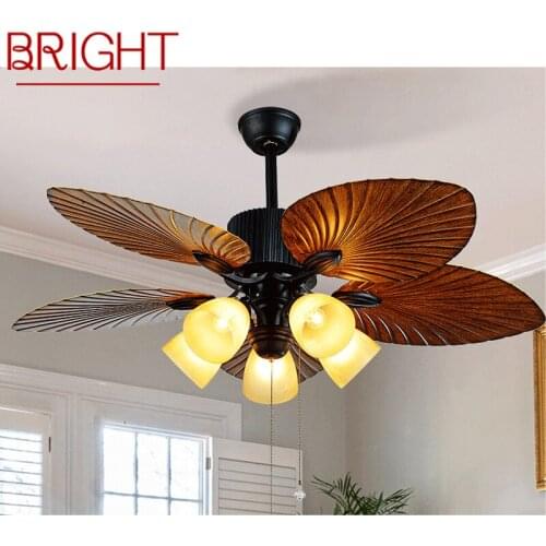 BRIGHT Ceiling Lamps With Fan For Rooms With Wood Blade Remote Control Modern Fan Light Home Dining Room Bedroom Restaurant