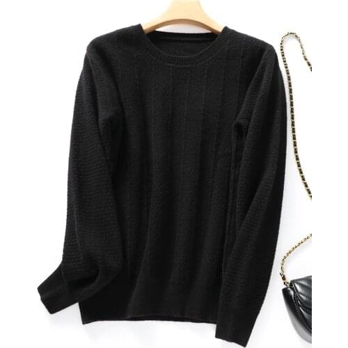 KOIJINSKY 2021 pure wool autumn winter top womens o-neck sweater knitted sweater