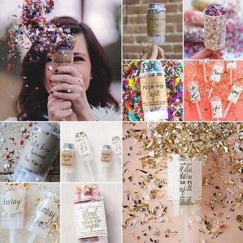 1pcs Metallic Rose Gold Confetti Party Popper Cannons Handheld Firework Wedding Party