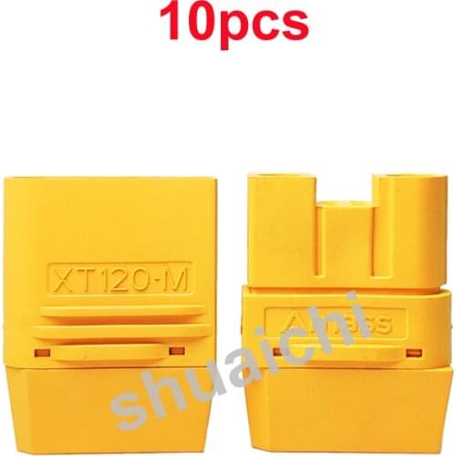 10pcs XT120 60A Large Current Plug Lipo Battery Connecting Adapter Controller Joint Connector with Signal Pin for RC Drone