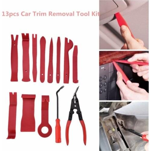 13Pcs Universal Trim Removal Tool Car Door Panel Trim Dashboard Clips Pliers Fastener Removal Tools Kit