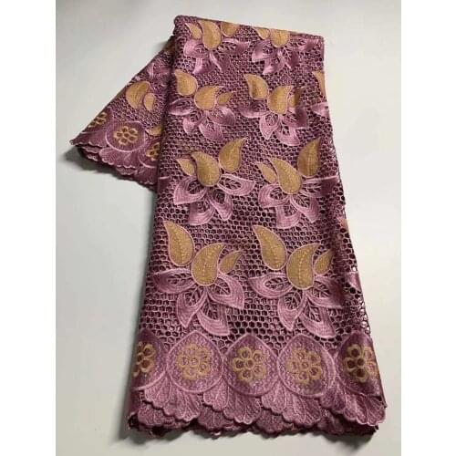 2021 Latest Nigerian French Swiss Voile Lace Fabric For Party African Guipure Net Lace Fabric Water Soluble Lace Fabric 5Yards