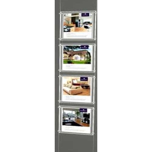 4unit/Column) A4 Single Sided Hanging Magnetic Frame Led Light Boxes,Even Poster Illumination Light Pockets