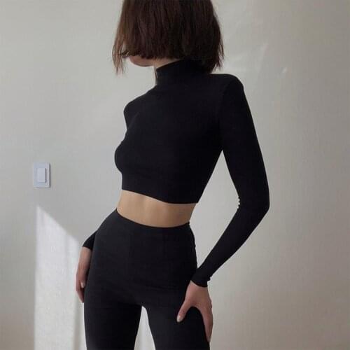 40#Womens Ladies Shirts Long Sleeve Knitted Dress Roll Neck Jumper Blouse Tops Spring Solid Elegant Sexy Short Shirts рубашка