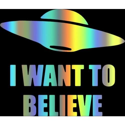 40183# Die-Cut Vinyl Decal I WANT TO BELIEVE Car Sticker Waterproof Auto Decors on Car Body Bumper Rear Window