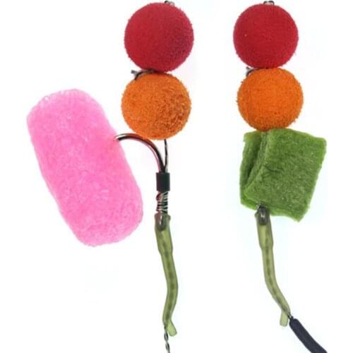 50Pcs/Set Coloured Treasure Fishing Carp Water Soluble Rig Accessories Fishing Pva Hook Foam NestingOutdoor Tackle Block O2P3