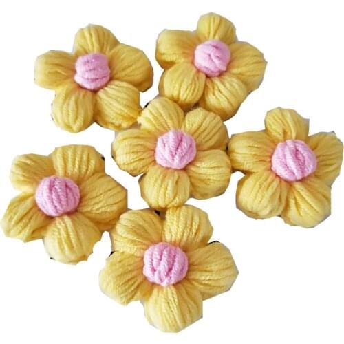50pcs Mixed Multicolor Handmade Cotton Crochet Flowers Applique Sewing Accessories Craft Scrapbooking 3.5cm