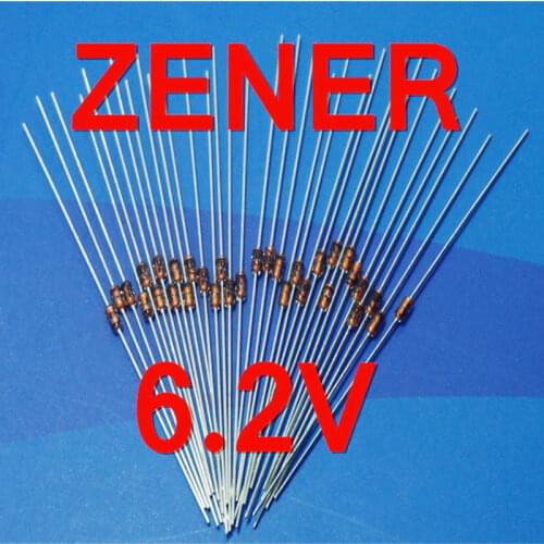 500 pcs/lot )6.2V 1/2W Zener Diode, 0.5 Watt, DO-35 Package
