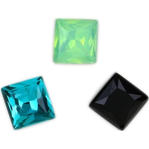 8mm Square Nail Art Rhinestones Crystal Shiny 3D Pointback Diamond Glitter Strass Glass Stone For Manicure Decoration Needlework