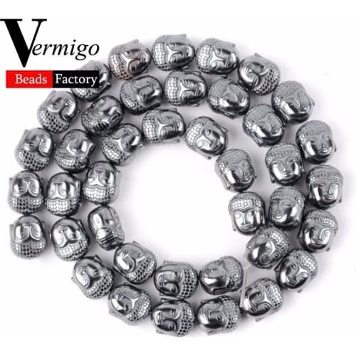 8x10mm Natural Stone Buddha Hematite Beads Charm Accessories Beads For Jewelry Making Diy Bracelet Necklace 20pcs/lot Wholesale