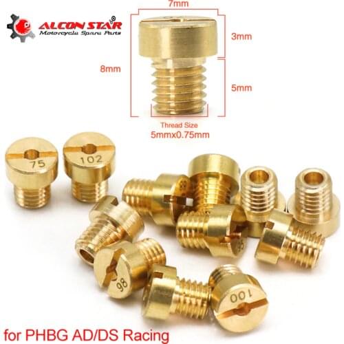 Alconstar- (12 Pcs/Pack) 5MM Thread For DELLORTO SHA Carb Carburetor Main Jet PHBG AD/DS Racing Main Injector Nozzle Pilot Jet
