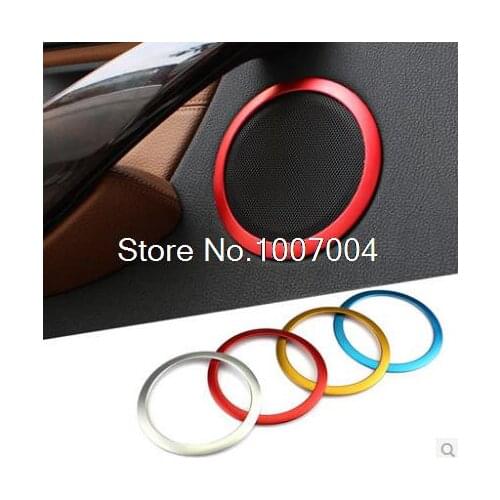 Angelguoguo 4 pcs aluminium alloy Car Sound decoration ring Fit for BMW 3 Series F30 F35 loudspeaker Audio ring cover