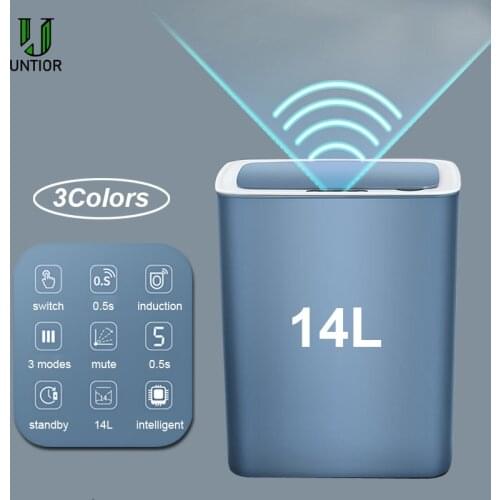 UNTIOR 14L Automatic Induction Electric Trash Bin High Capacity Power Saving Three Open Modes Kitchen Bathroom Plastic Trash Can