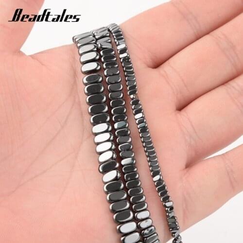 Black Fillet Rectangular Hematite Beads Natural Stone Loose Stone Beads For Needlework Jewelry Making DIY Making Bracelet