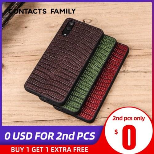 CONTACTS FAMILY Luxury Vintage Genuine Leather Phone Case For Huawei P20 Shockproof Protective Case For Huawei P20 Back Cover