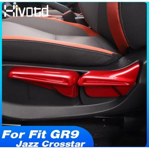 Hivotd Seat Adjustment Button Trim Cover Sticker Interior Decoration Car Accessories Parts For Honda Fit GR9 Jazz Crosstar 2021