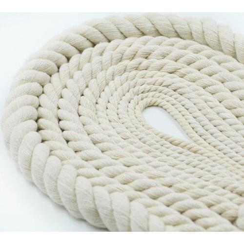 5 mm - 20mm High Strength Checking Cotton Rope Woven Cords For Accessories Bag Craft Projects Home Decoration