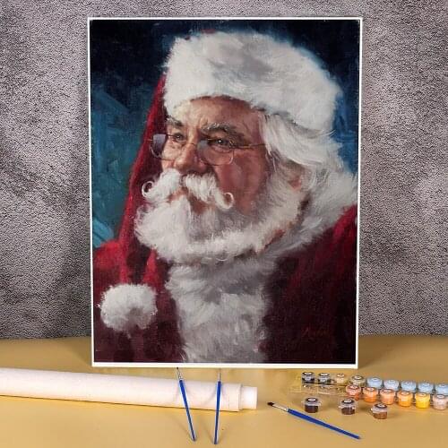 Christmas Santa Claus Painting By Numbers Set Acrylic Paints 40*50 Picture By Numbers Photo Wall Decoration Wholesale