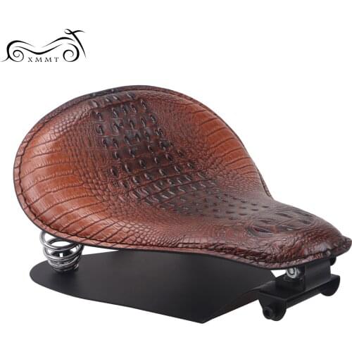 Brown Alligator Solo Seat Spring Base Bracket Fit For Harley Honda Suzuki Bobber Cross Bones FLSTSB Dyna Fat Bob FXDF