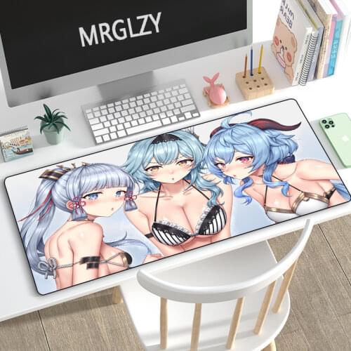 Drop Shipping Kawaii Cute Girl Genshin Impact Mouse Pad Gamer 900x400mm Mechanical Keyboard Mouse Mat Pad Mousepads for Laptop
