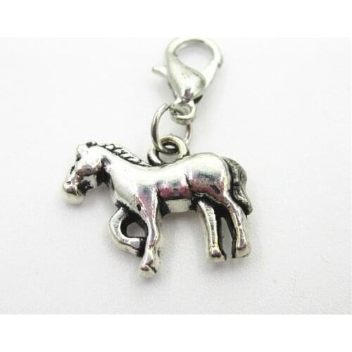 Hot selling 50pcs/lot Horse dangle charms lobster clasp charmsDIY Bracelet&Bangles Jewelry fittings charms pendant charms