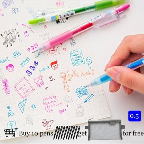 LifeMaster Japan Pilot Juice 0.5mm Gel Pen Super Smooth Metallic Color/Gold/Silver/Pastel Color Writing Supplies LJU-10EF