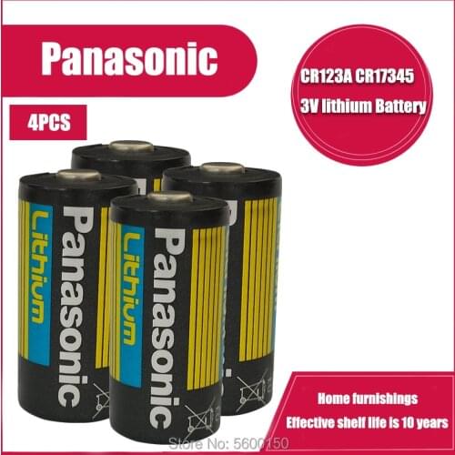 4pcs NEW Original Panasonic Lithium battery 3v 1400mah CR123 CR 123A CR17345 16340 cr123a dry primary battery for camera meter