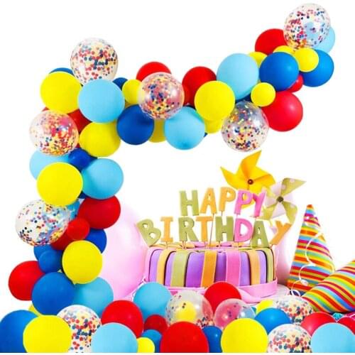 Birthday balloon set red, green and blue latex balloon set colorful arch chain store opening festival decoration balloon set