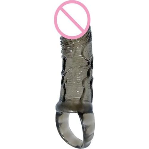 Penis Sleeve Testis Tied Belt Silicone Realistic Big Penis Sleeve Extender,Cock Enlargement Extension Condom,Sex Toys for Men