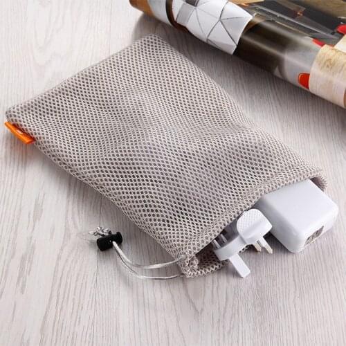 Headphone Phone Nylon Mesh Storage Bag Container Cable Earbuds Data Wire Phone Charger Storage Box Organizador Protective Bag