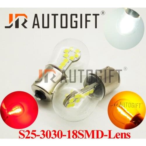 Wholesale 200PCS White Amber1156 BA15S 3030 18SMD P21W 1157 BAY15D P21/5W LED Bulb Turn Signal Light Auto Brake Light 12V/24V