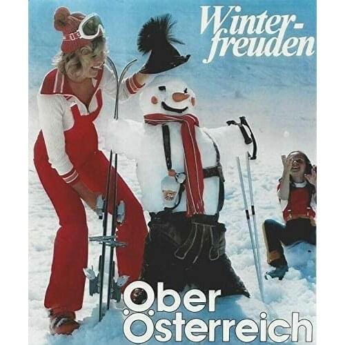 Original Vintage Skiing in Ober Snowman Toilet Paper Novelty Sign Family Bathroom Toilet Funny Decoration People Cave 8X12 inch