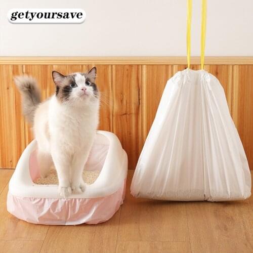 7pcs Cat Litter Bag Cleaning Products Thickened Cat Poop Bag Pet Kitten Supplies Portable Elastic Disposable Clean Garbage Bags