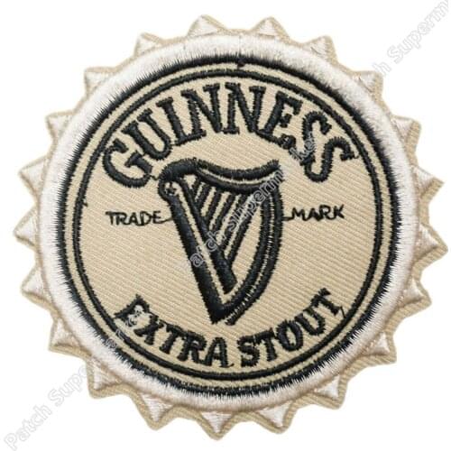 Guinness Beer Bottle Cap Extra Stout MC Embroidered Motorcycle Biker Vest Patch SEW ON IRON ON Badge