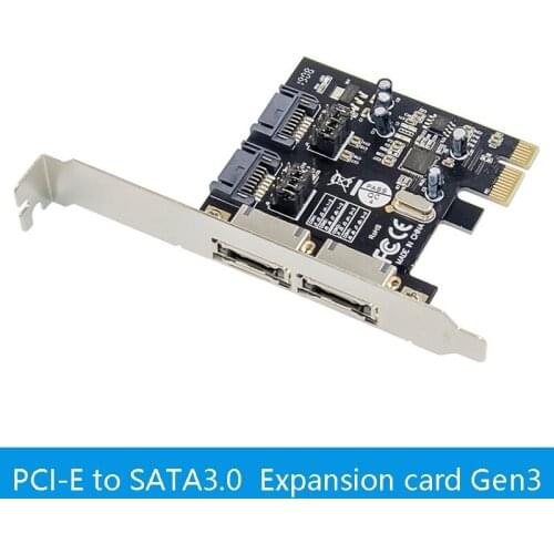 PCI-E to SATA3.0 Riser Card Adapter Card ASM1061 PCIE SATA3.0 Expansion Card 6Gbps for SSD System Boot