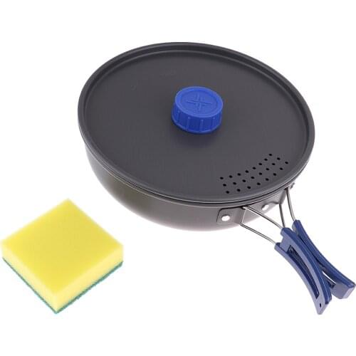 Portable Outdoor Camping Picnic Pot Non-stick Frying Pan Folding Cookware