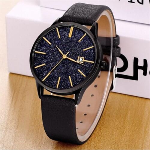 Casual Men Romantic Starry Sky Wrist Watch Leather Rhinestone Designer Ladies Roman Scale Clock Wristwatch Gift