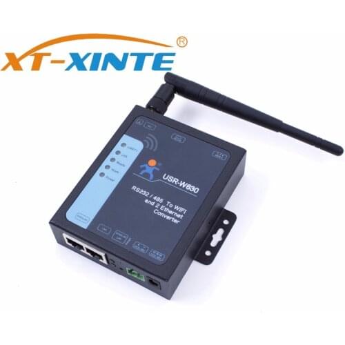 USR-W630 Industrial Serial to WIFI and Ethernet Converter Supports 2 Ethernet Ports, Modbus RTU