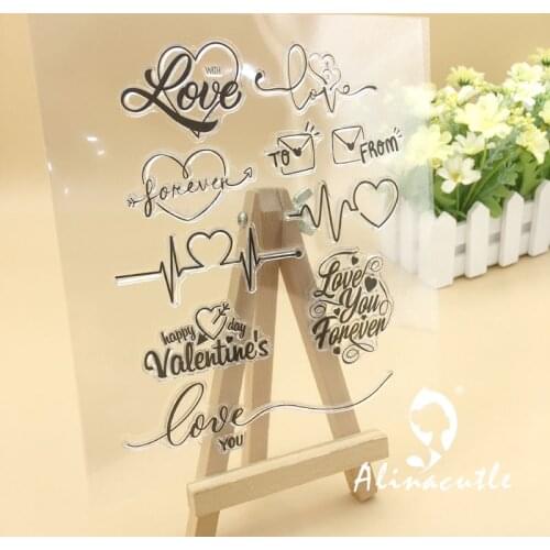 CLEAR STAMPS Love Scrapbooking Handmade Card Album Paper Craft Rubber Roller Transparent Silicon Stamp AlinaCraft