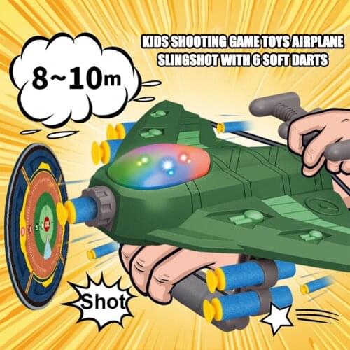 DIY Glider Slingshot Airplane Model Toys for Children Boys Outdoor Interactive Game Assembled Rubber Band Aircraft Game