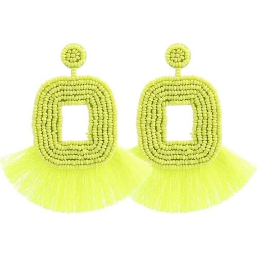 Sehuoran Fashion Tassel Drop Earrings Women Handmade Beaded Earrings For Wedding Party Gifts Trendy Special Gift Fashion Jewelry