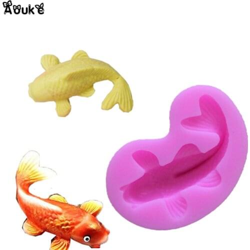Goldfish Fish Silicone Mold Fondant Chocolate Moulds Candy Cake Molds Soap Embossed Baking Molds DIY Wedding Decoration Tools