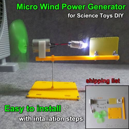 Student Children Science DIY Test Kits Micro Wind Turbines Power Generator Model Mini DC Electric Motor Generator Hobby