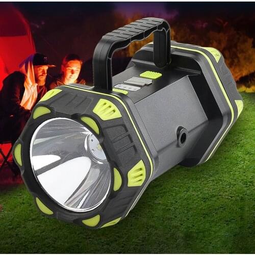 8 Modes LED Portable Spotlight Rechargeable Outdoor Searchlight Waterproof LED Flashlight for Camping Fishing Working at Night